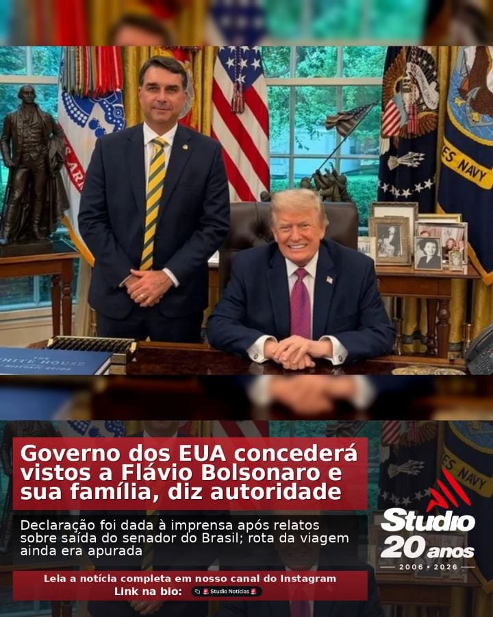 #Brasil | Governo dos EUA concederá vistos a Flávio Bolsonaro e sua família, diz autoridade |