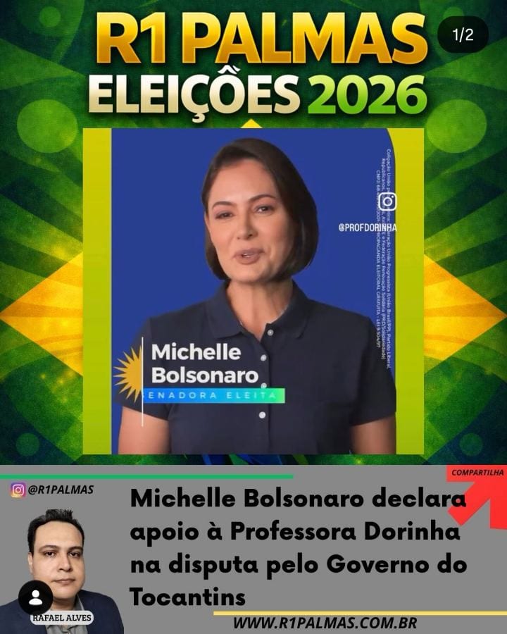 Michelle Bolsonaro apoia Professora Dorinha no segundo turno do Tocantins