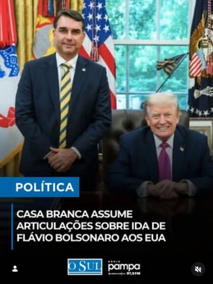 A Casa Branca teria assumido o comando das articulações envolvendo a ida do senador Flávio Bolsonaro aos Estados Unidos.