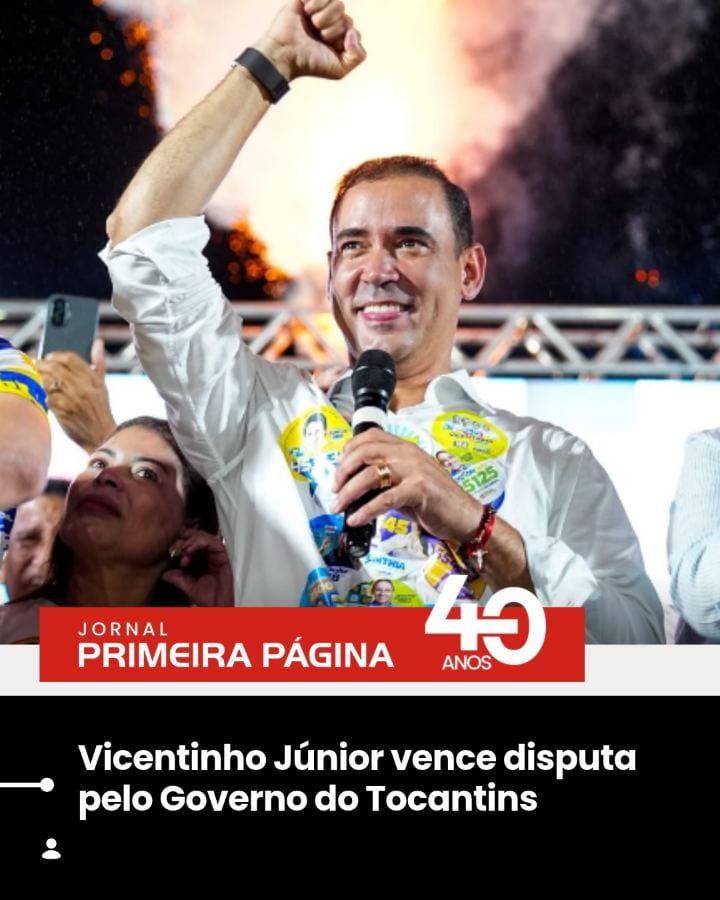 O deputado federal Vicentinho Júnior (PSDB) foi eleito governador do Tocantins neste domingo (25), após vencer a senador