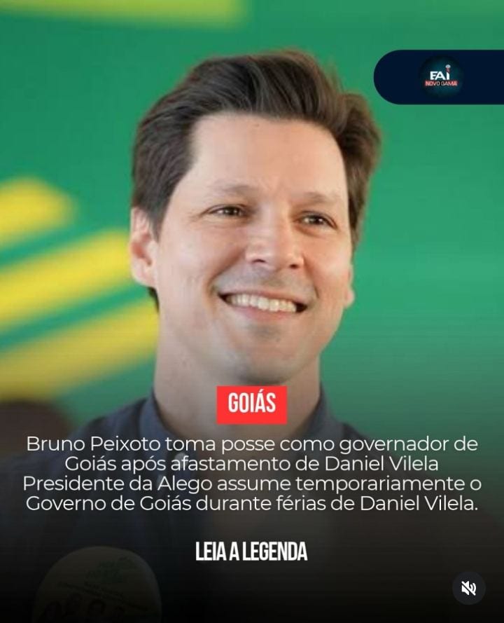 O presidente da Assembleia Legislativa de Goiás (Alego), Bruno Peixoto (União Brasil), tomou posse como governador de Go