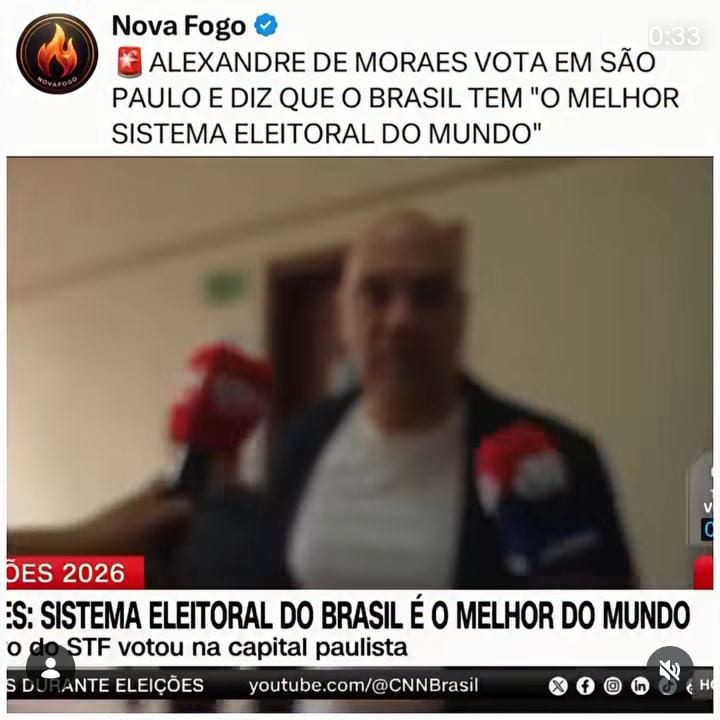 O ministro do Supremo Tribunal Federal (STF) Alexandre de Moraes votou na manhã deste domingo em São Paulo, no segundo t