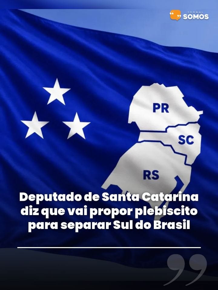 Um deputado federal de Santa Catarina afirmou que vai propor a realização de um plebiscito para discutir a separação da