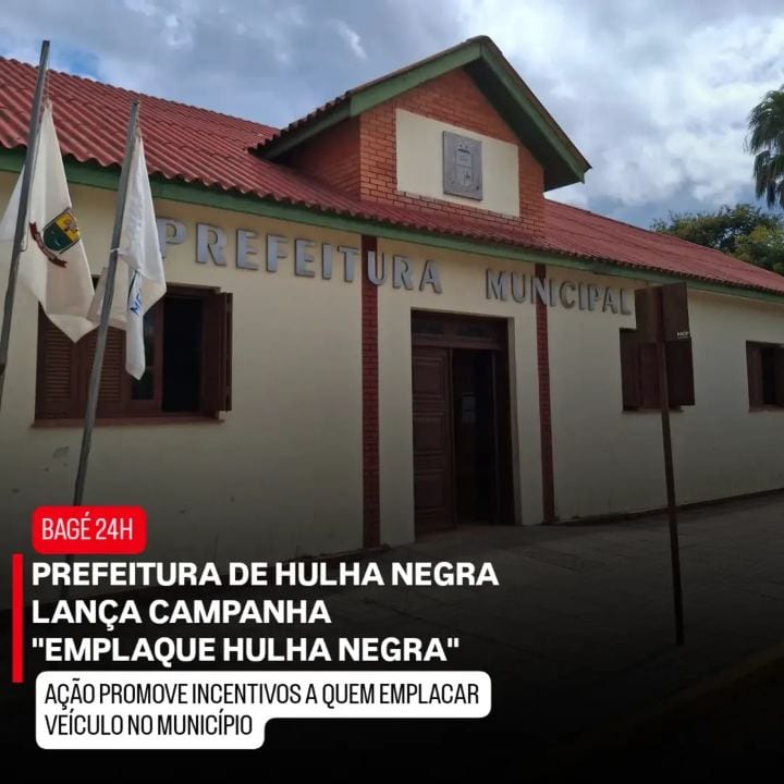 A Prefeitura de Hulha Negra está divulgando o programa Emplaque Hulha Negra, que oferece incentivos financeiros aos prop
