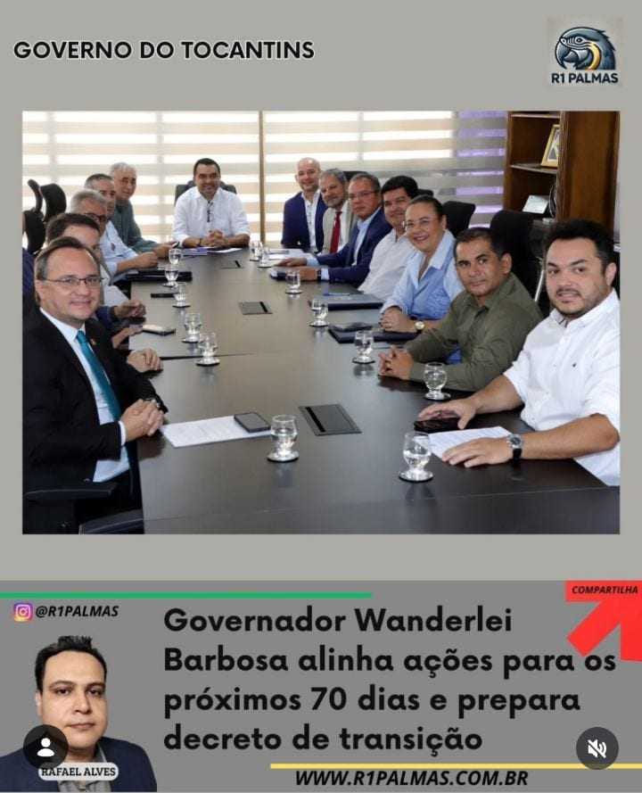 O governador do Tocantins, Wanderlei Barbosa, reuniu-se nesta segunda-feira, 26, no Palácio Araguaia José Wilson Siqueir