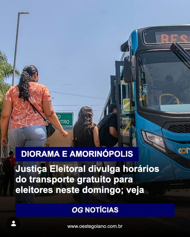 A Justiça Eleitoral divulgou os itinerários e horários do transporte gratuito de eleitores nos municípios de Amorinópoli