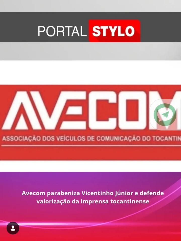 A Associação dos Veículos de Comunicação do Tocantins (Avecom) encaminhou, nesta terça-feira, 27, uma carta de felicitaç