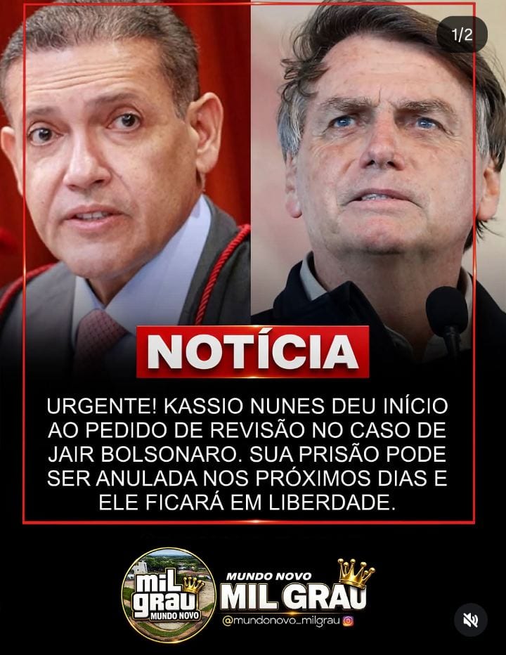 KASSIO NUNES MARQUES ABRE NOVA ETAPA EM PEDIDO DE REVISÃO DA CONDENAÇÃO DE JAIR BOLSONARO