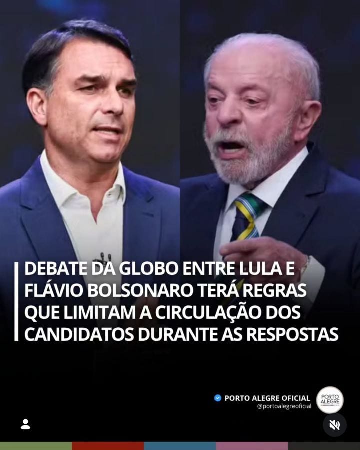 A TV Globo confirmou as regras do debate entre o presidente Luiz Inácio Lula da Silva (PT) e o senador Flávio Bolsonaro
