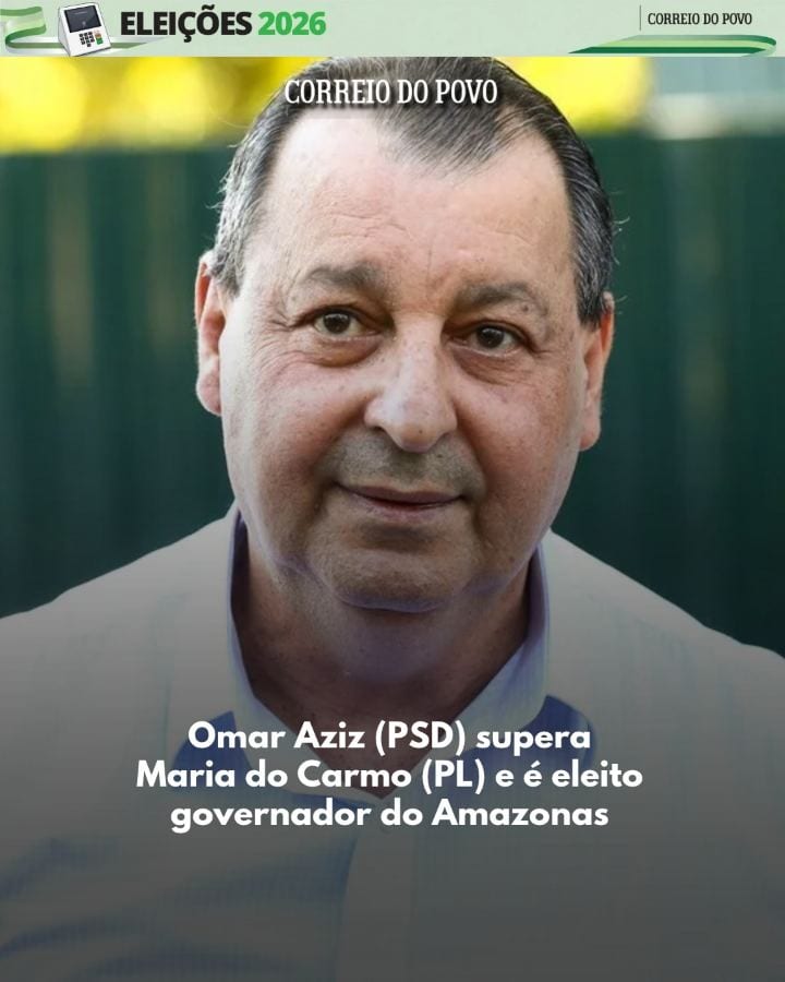 O senador Omar Aziz (PSD) foi eleito governador do Amazonas, com 60,41% das urnas apuradas pelo Tribunal Superior Eleito