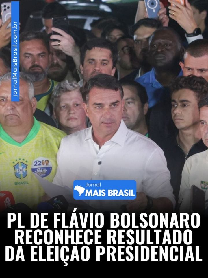 O PL, partido de Flávio Bolsonaro, reconheceu a reeleição do presidente Lula, reafirmando seu compromisso com a democrac