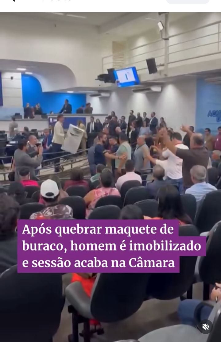 Confusão em sessão da Câmara de Campo Grande termina com homem imobilizado