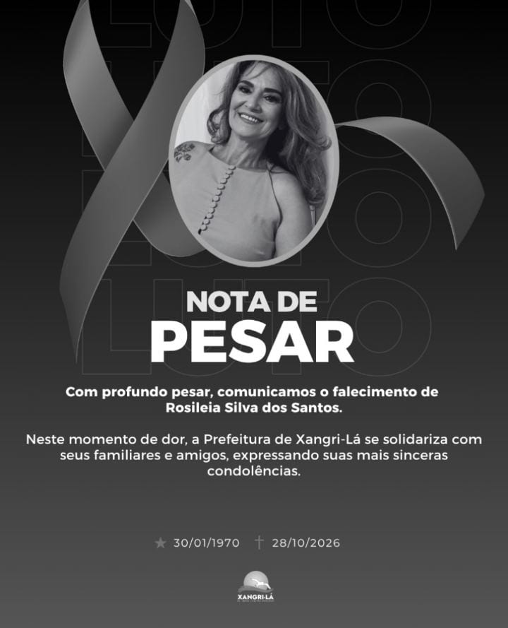 A Prefeitura de Xangri-Lá manifesta profundo pesar pelo falecimento de Rosileia Silva dos Santos.