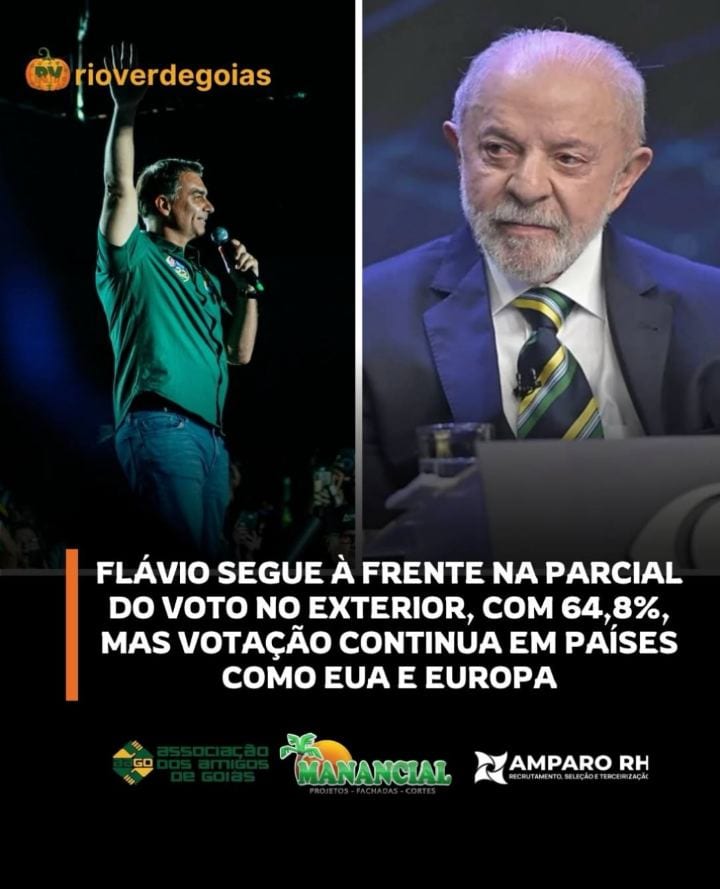 A apuração dos votos de brasileiros que vivem fora do país continua, e Flávio Bolsonaro (PL) segue à frente do president