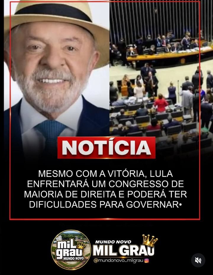 LULA É REELEITO, MAS ENFRENTARÁ UM CONGRESSO COM MAIORIA DE DIREITA E CENTRO-DIREITA!