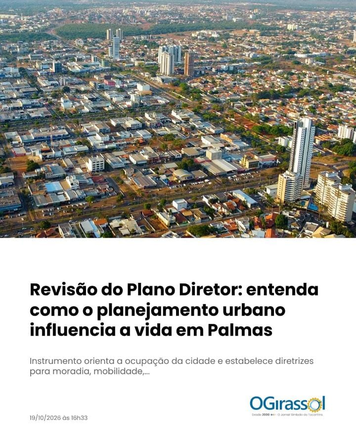 Palmas revisa Plano Diretor que vai guiar crescimento da cidade
