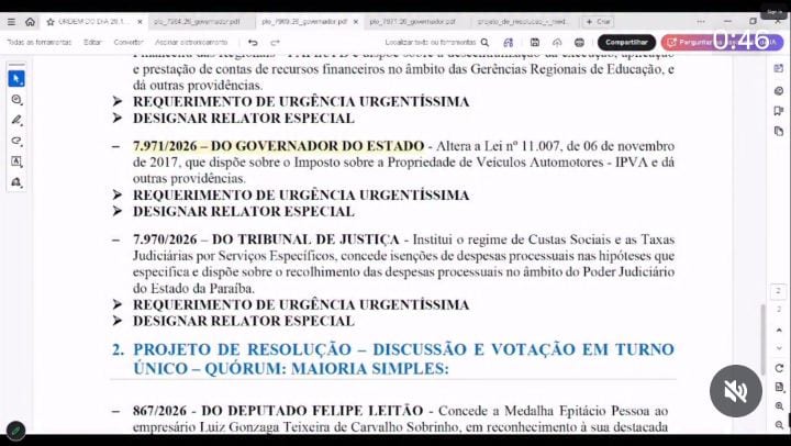 Aprovamos hoje, em sessão ordinária da Assembleia Legislativa da Paraíba, mais uma importante conquista para os trabalha