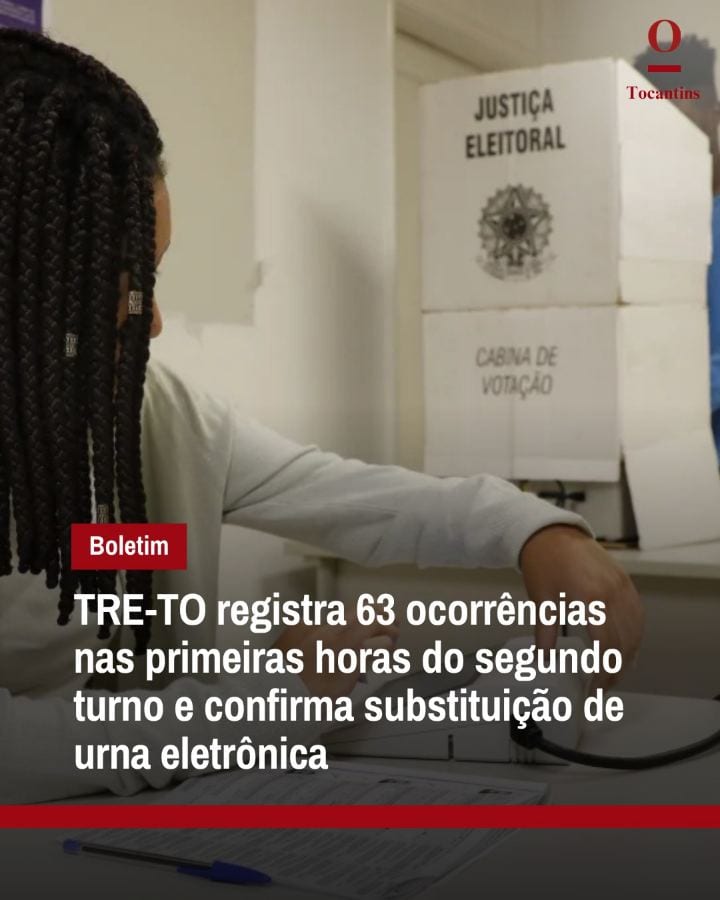 O Tribunal Regional Eleitoral do Tocantins (TRE-TO) divulgou, na manhã deste domingo, 25, o primeiro balanço de ocorrênc
