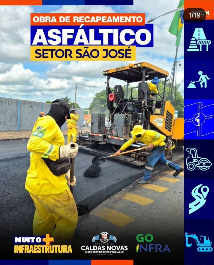 #MaisInfraestrutura || Governo de Caldas Novas e Goinfra iniciam recapeamento asfáltico no Setor São José