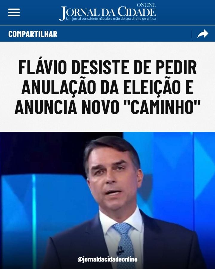 FLÁVIO DESISTE DE PEDIR ANULAÇÃO DA ELEIÇÃO E ANUNCIA NOVO "CAMINHO"