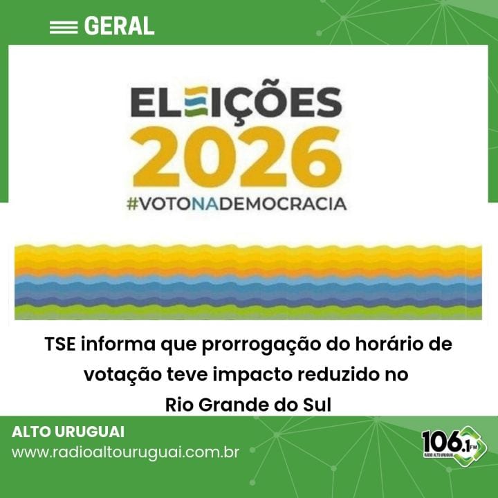 Levantamento realizado pela Justiça Eleitoral do Rio Grande do Sul demonstra que a prorrogação do horário de votação det