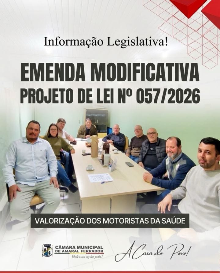Câmara de Amaral Ferrador aprova emenda que protege motoristas da Saúde