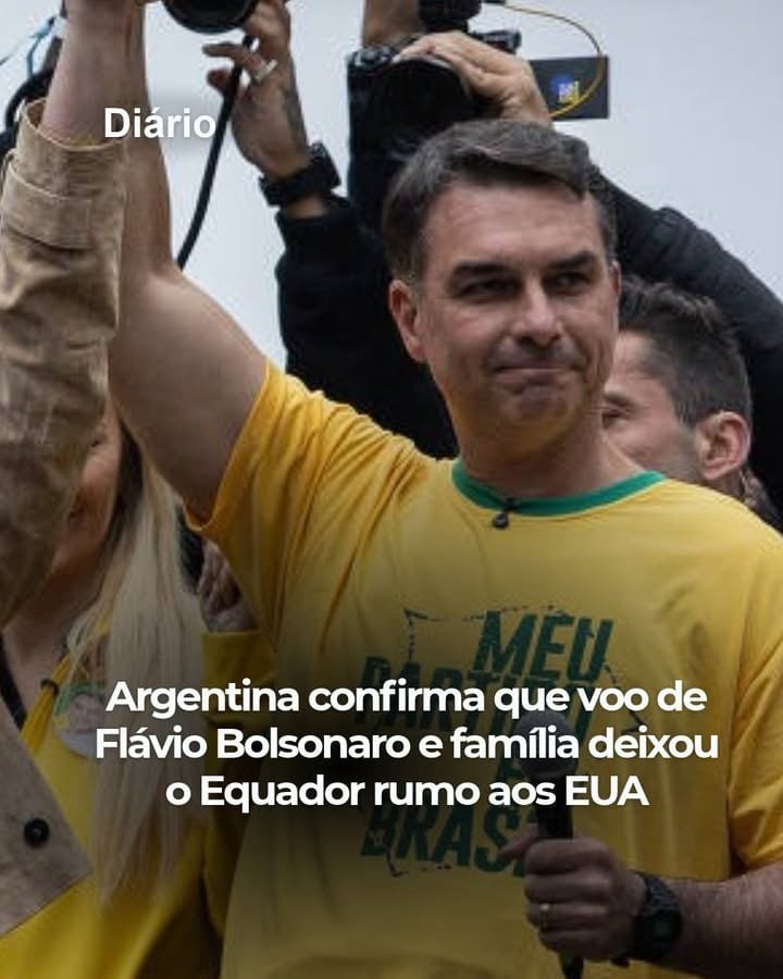 Governo da Argentina confirma que voo de Flávio Bolsonaro e família deixou o Equador rumo aos EUA