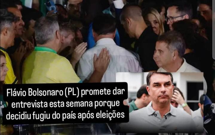 O senador Flávio Bolsonaro (PL-RJ) planeja dar uma entrevista coletiva à imprensa diretamente dos Estados Unidos para ex