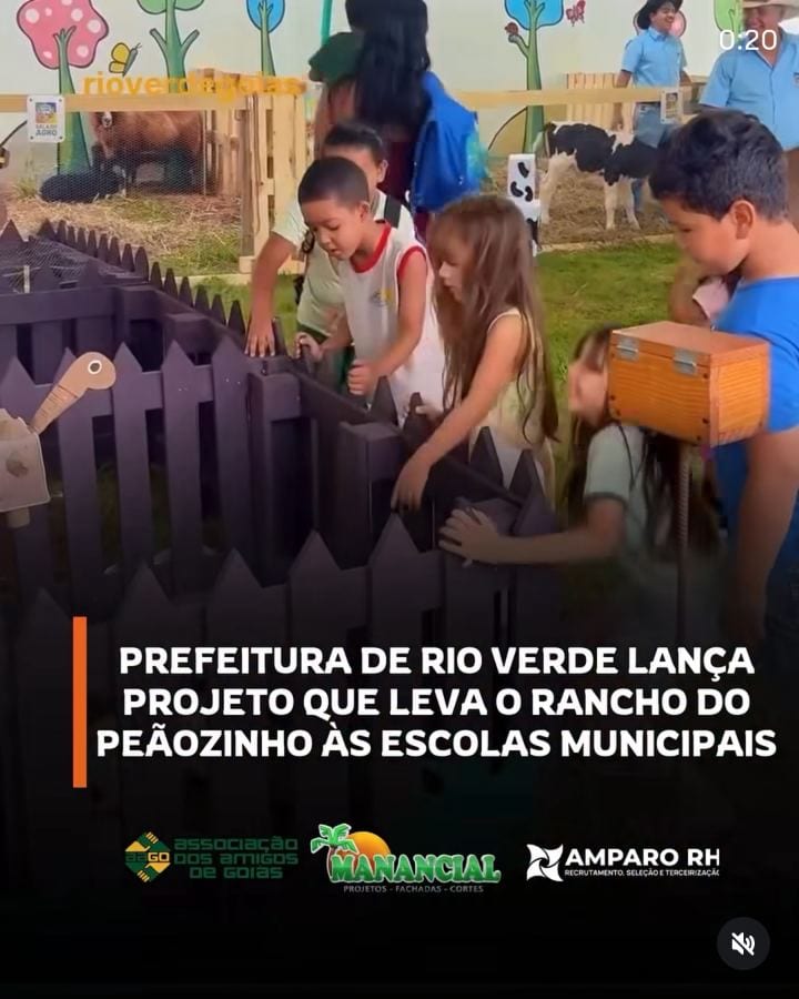 A Prefeitura de Rio Verde, por meio da Sala do Agro, lançou na terça-feira (27) o projeto Rancho do Peãozinho nas Escola