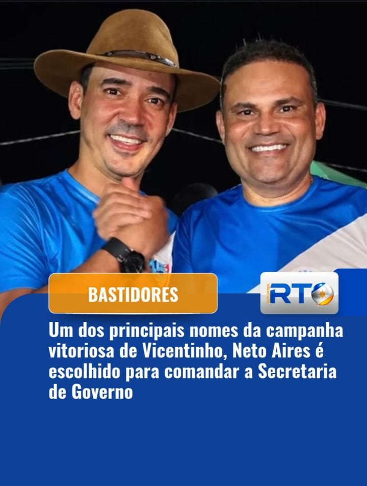 NOVO SECRETÁRIO | O prefeito de Ipueiras, Neto Aires, foi escolhido pelo governador eleito Vicentinho Júnior (PSDB) para