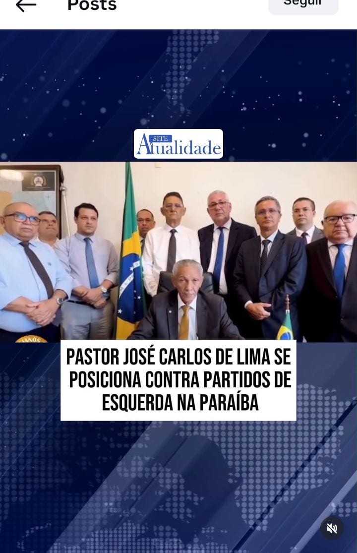 Pastor da Assembleia de Deus na Paraíba se posiciona contra partidos de esquerda