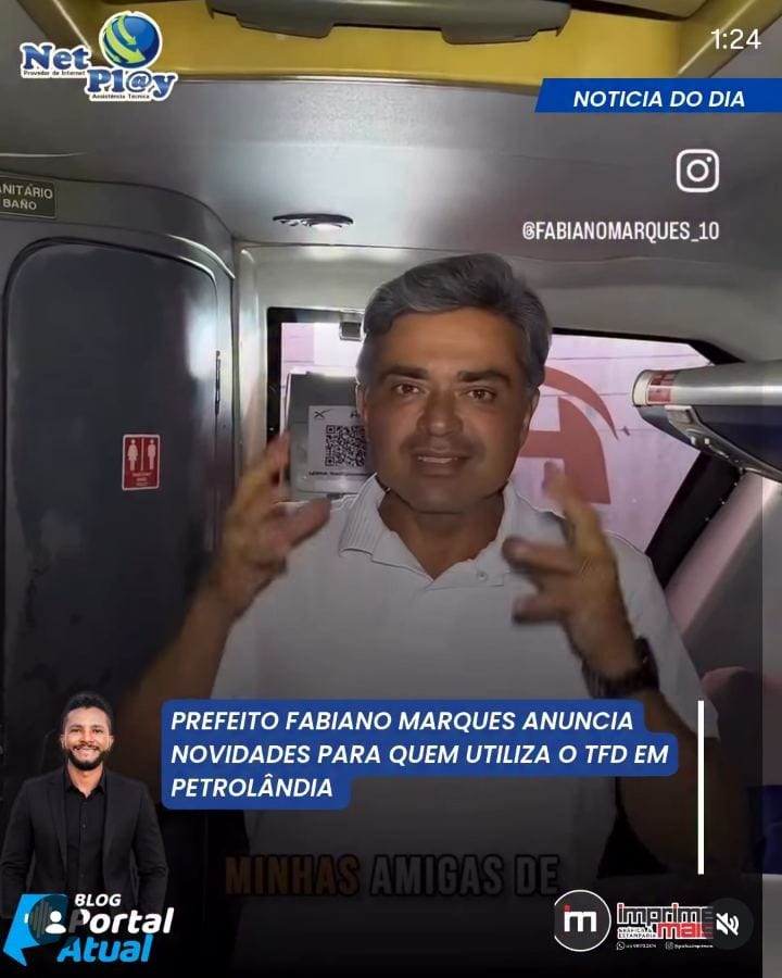 O prefeito de Petrolândia, Fabiano Marques, anunciou uma novidade importante para a população que utiliza o Tratamento F