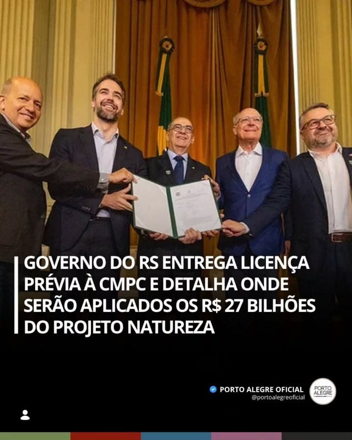 O governo do Rio Grande do Sul entregou oficialmente, nesta sexta-feira (23), no Palácio Piratini, a Licença Prévia (LP)