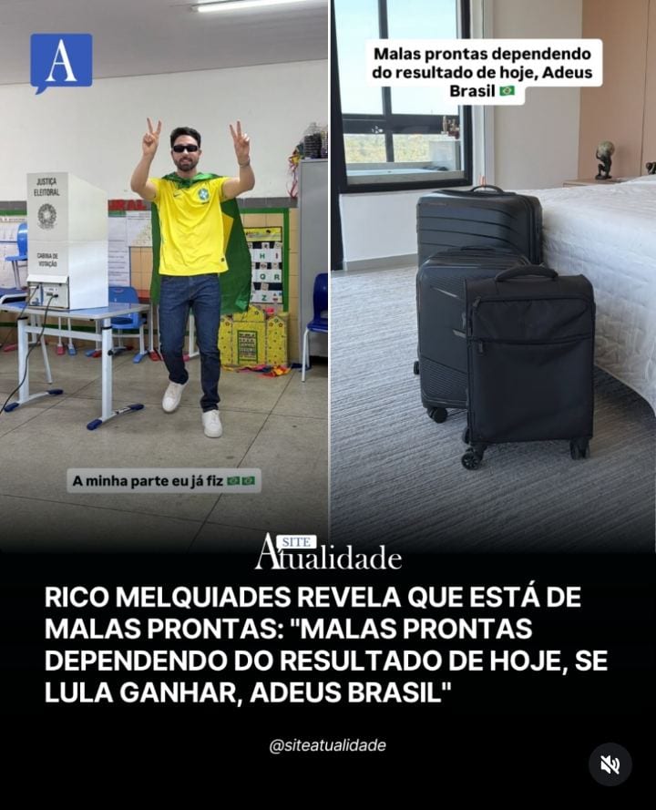 O influenciador Rico Melquiades afirmou neste domingo (25), nas redes sociais, que já está de malas prontas e pode deixa