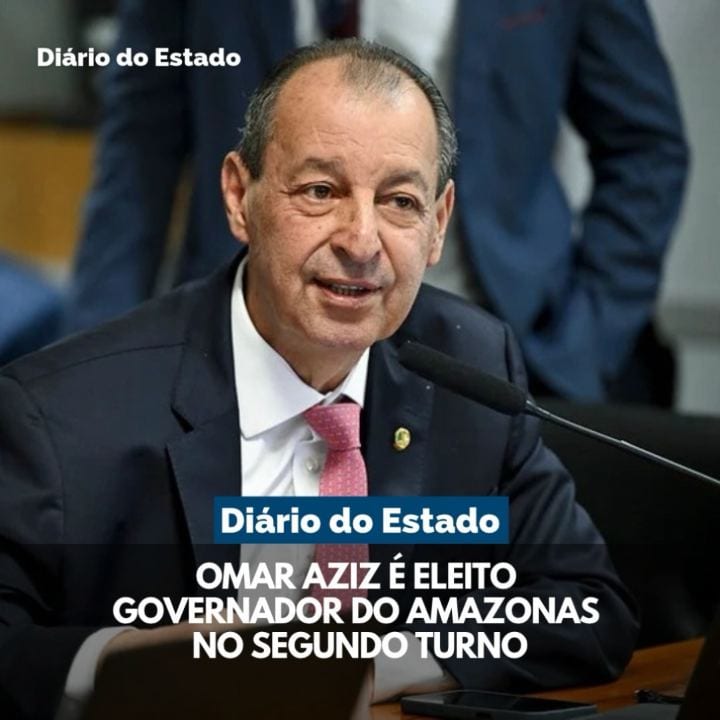 O senador Omar Aziz (PSD) foi eleito governador do Amazonas neste domingo (25), segundo dados do Tribunal Superior Eleit