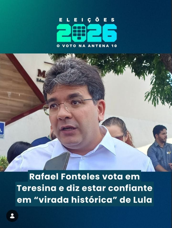 O governador do Piauí, Rafael Fonteles (PT), votou neste domingo (25), em Teresina, e demonstrou confiança na vitória do