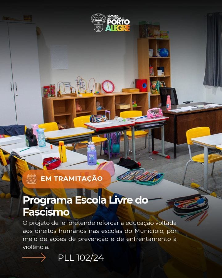 A Câmara Municipal começou a debater projeto de lei que institui o Programa Escola Livre do Fascismo.