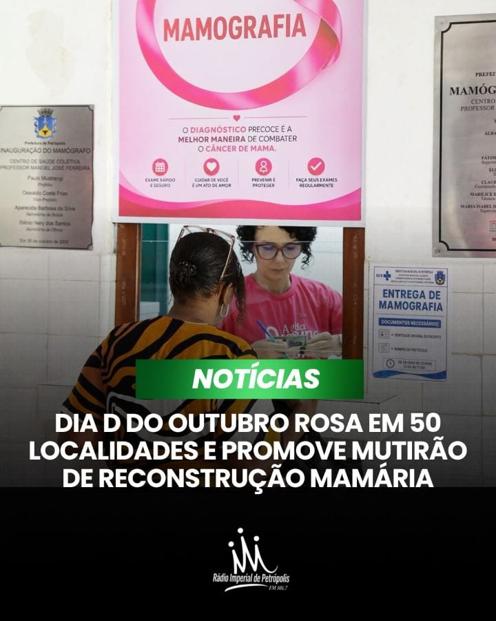 A Prefeitura de Petrópolis realizou, no último sábado, dia 24 de outubro, o Dia D do Outubro Rosa, com atendimentos em 5