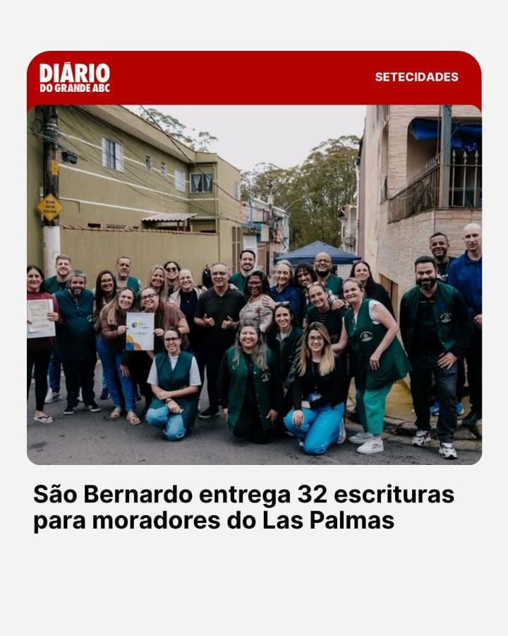 São Bernardo entrega escrituras de 32 casas no Jardim Las Palmas