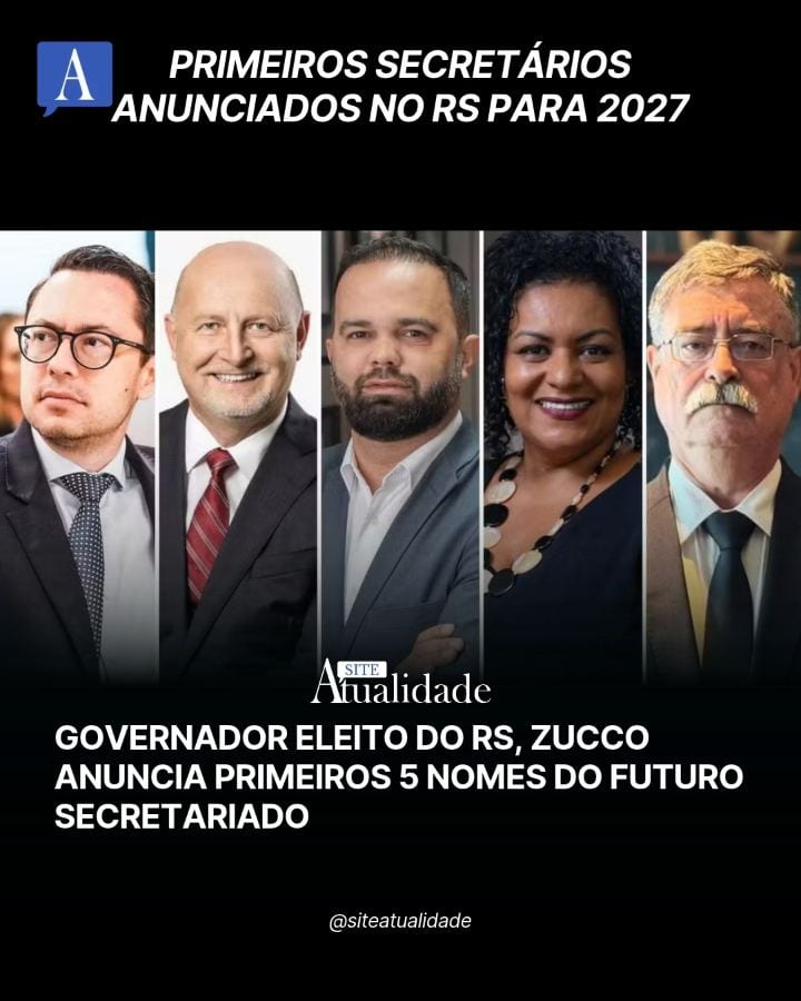 O governador eleito do Rio Grande do Sul, Luciano Zucco (PL), apresentou nesta terça-feira (27) os cinco primeiros nomes