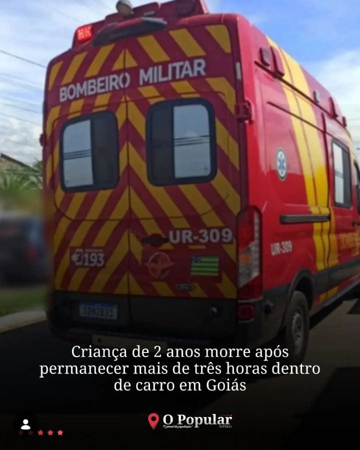Um menino de 2 anos morreu nesta quarta-feira (28), em Senador Canedo, Goiás, após permanecer por mais de três horas den