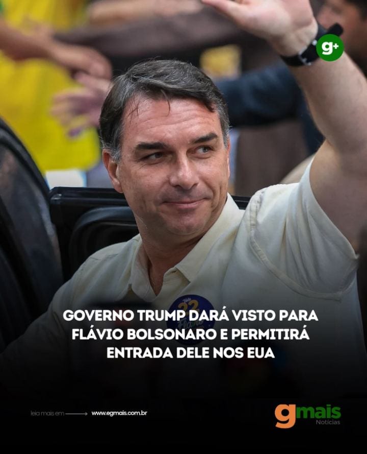 O Departamento de Estado dos EUA concederá vistos a Flávio Bolsonaro e a sua família e permitirá a entrada deles no país