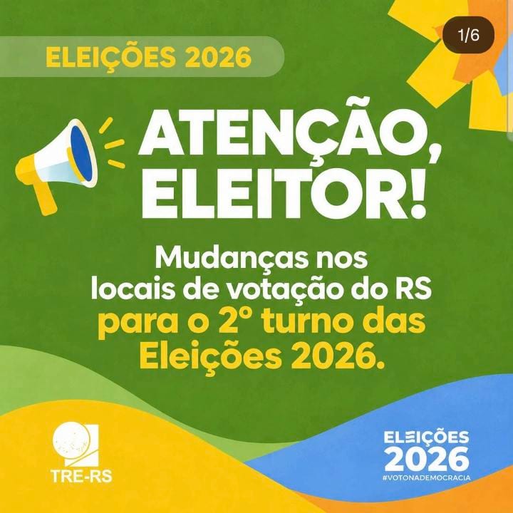 TRE-RS muda 9 seções de votação em 3 municípios para o 2º turno
