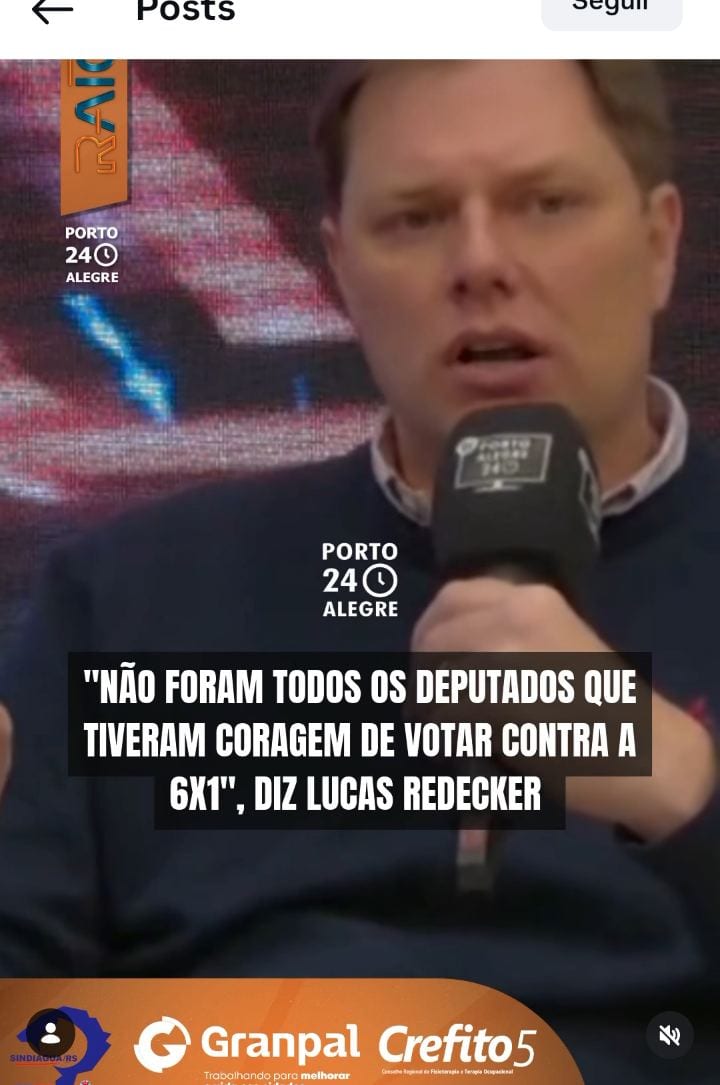 Lucas Redecker critica aprovação do fim da escala 6x1