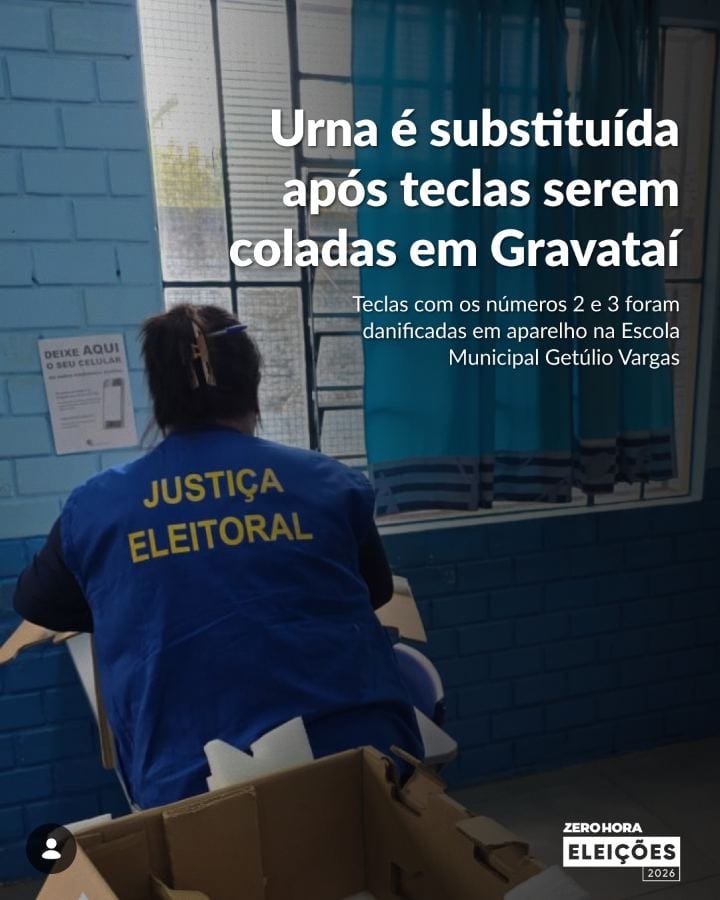 REGIÃO METROPOLITANA Uma urna eletrônica precisou ser substituída neste domingo (25) após ter as teclas com os números