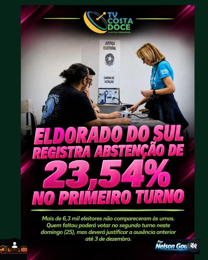Eldorado do Sul tem 26.775 eleitores aptos a votar.