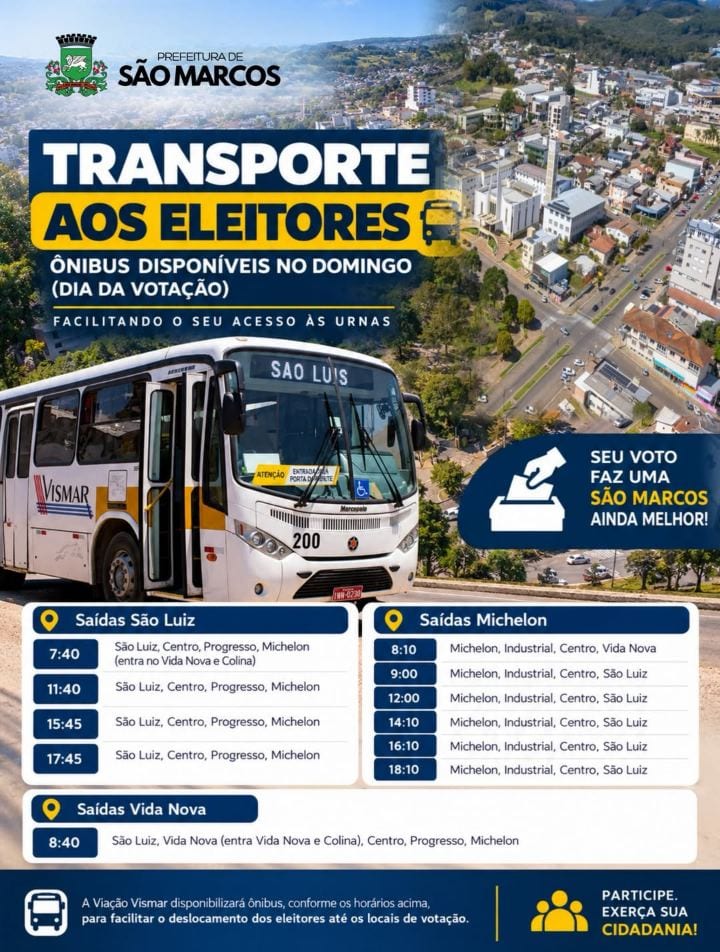 TRANSPORTE GRATUITO NO DOMINGO!