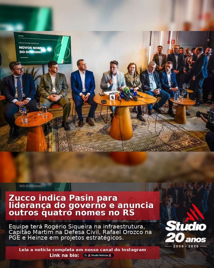 #RioGrandedoSul | Zucco indica Pasin para liderança do governo e anuncia outros quatro nomes no RS |