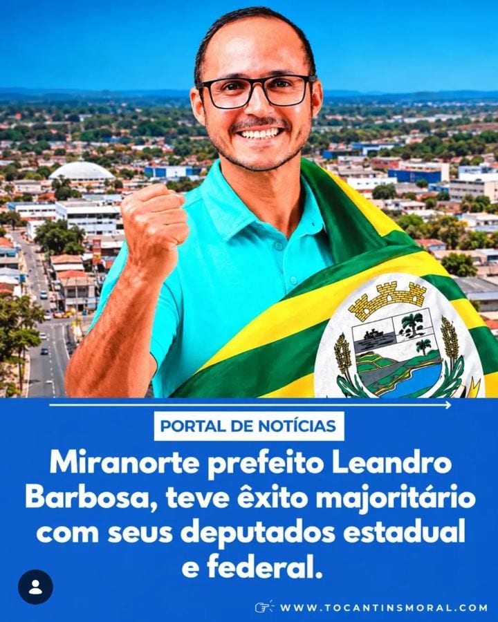 O simpático prefeito de Miranorte, Leandro Barbosa, foi um dos prefeitos que trabalhou sem ataqu3s aos adversários, exer