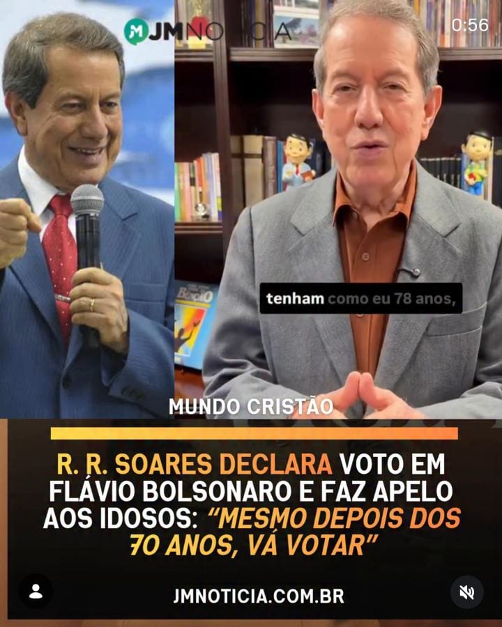 R. R. Soares declara voto em Flávio Bolsonaro e pede que idosos votem